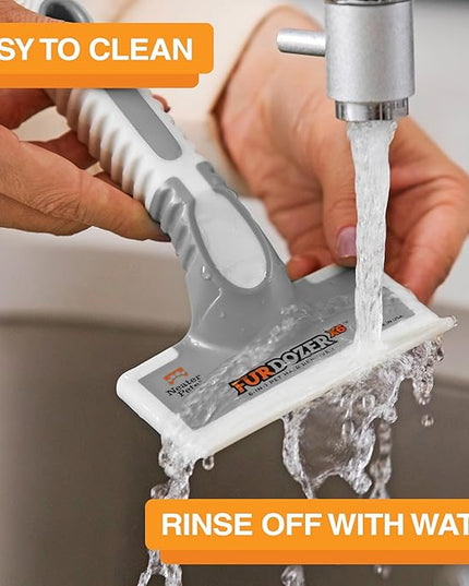 FurDozer Pet Hair Remover & Auto Detailing Tools - Cat & Dog Hair Remover for Carpets, Car Interiors, Couches, Bedding, & Pet Furniture (Gray, X6)