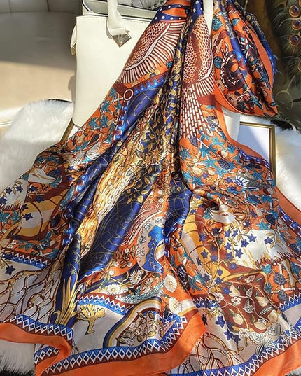 Fashion Scarves Scarf 100% Silk Feeling Scarf Silk Like Scarves Long Lightweight Sunscreen Shawls for Women