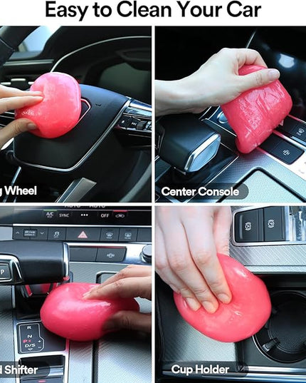 PULIDIKI Car Cleaning Gel Car Cleaning Putty Car Putty Auto Detailing Tools Car Slime Cleaner Dust Cleaning Gel for Car Interior Cleaner Car Cleaning Supplies Car Accessories Pink (2Pack)