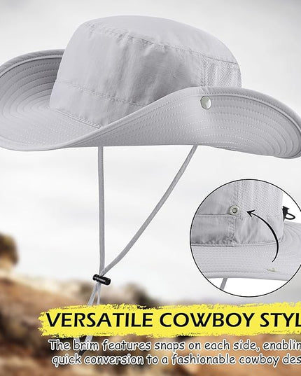 Connectyle Men's Sun Hat UPF 50+ Wide Brim Bucket Hats for Fishing Hiking Gardening Adjustable Boonie Hat Outdoor Safari Hats