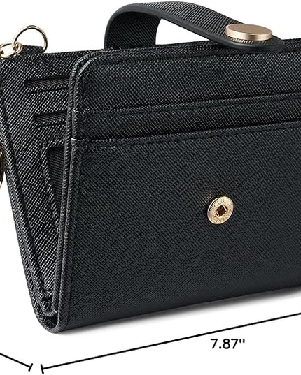 POIUGOYA Slim Wallet for Women,RFID Blocking Bifold Credit Card Holder with Zipper Coin Pocket,ID Window,Keychain