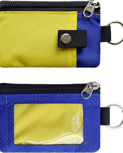 Minimalist RFID Blocking Small Wallet with ID Window,WaterResistant Zip Id Case Wallet with Lanyard Keychain for Cards,Cash,Travel,Women,Men