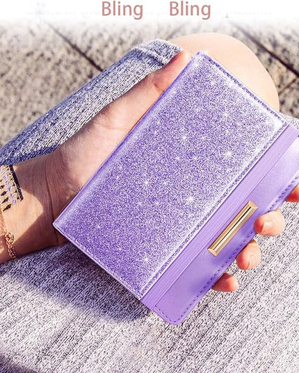 Passport Holder Cover Travel RFID Blocking Passport Cover Rose Gold Cute Flowers Passport Wallet with Elastic Band for Women