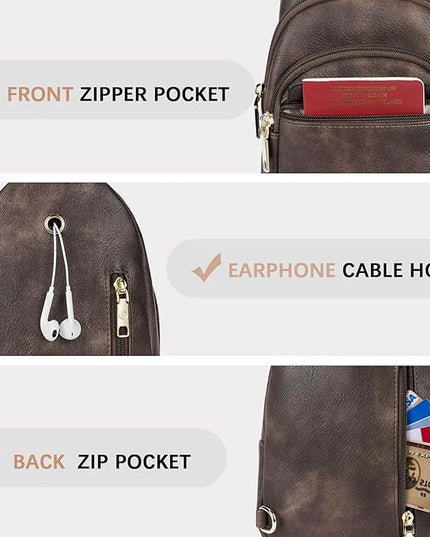 BOSTANTEN Small Sling Bag for Women Leather Crossbody Bags Fanny Pack Chest Bag for Travel