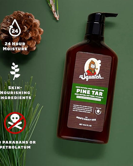 Dr. Squatch Natural Hand and Body Lotion for Men - Made with Shea Butter, Coconut Oil, Vitamin E for 24-Hr Moisturization - Cool Fresh Aloe & Fresh Falls (10 fl oz, 2-Pack)