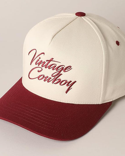 MIRMARU Two-Tone Vintage Canvas Trucker Hats for Men & Women, Adjustable Size Baseball Caps with Trendy Embroidered Design