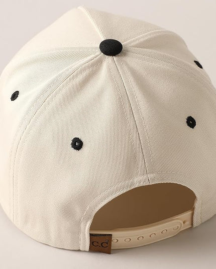 MIRMARU Two-Tone Vintage Canvas Trucker Hats for Men & Women, Adjustable Size Baseball Caps with Trendy Embroidered Design