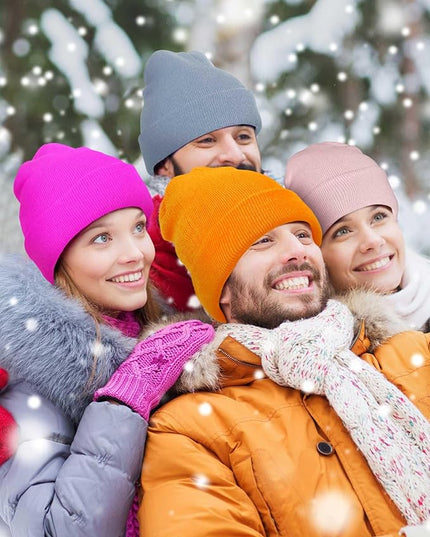 Jecery 80 Pack Winter Beanies Hats Bulk for Homeless Unisex Cold Weather Stretch Caps Warm Knitted Cuffed Hats for Women Men