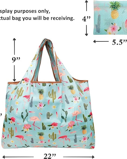 allydrew Large Foldable Tote Nylon Reusable Grocery Bags