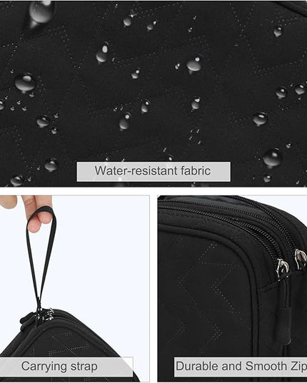 FYY Electronic Organizer, Large Travel Cable Organizer Bag Pouch Electronic Accessories Carry Case Portable Waterproof Double Layers All-in-One Storage Bag for Cable, Cord, Charger, Pattern Black
