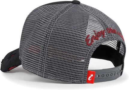 ililily Premium Road Trip Vintage Distressed Snapback Trucker Hat Baseball Cap