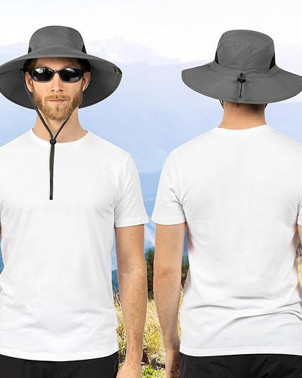 SUN CUBE Wide Brim Sun Hat Men Women, Fishing Hats Sun UV Protection, Mens Hiking Bucket Hat Safari Beach Boonie, UPF 50+