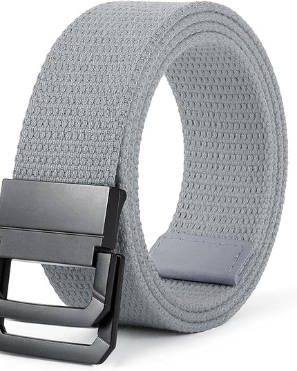 SANSTHS Canvas Belt with Double Ring Buckle, Fabric Web Belt for Women Men Double Ring for Outdoor & Casual Wear