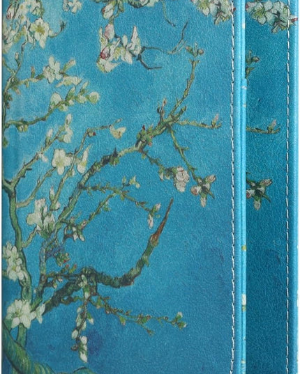 Passport Holder, Slim Travel Wallet RFID Blocking Card Case Passport Cover Protector Travel Essentials with Credit Card Slots Pockets for Women/Men, Almond Blossom Tree