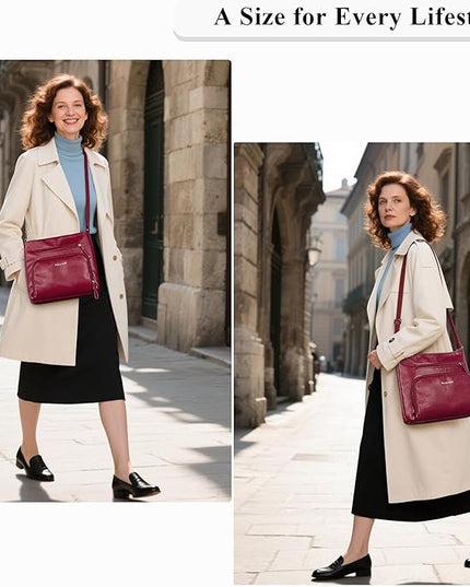 Crossbody Purses for Women Soft Vegan Leather Cross Body Handbag Lightweight Medium Shoulder Purse Travel Casual Bag