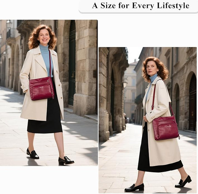 Crossbody Purses for Women Soft Vegan Leather Cross Body Handbag Lightweight Medium Shoulder Purse Travel Casual Bag