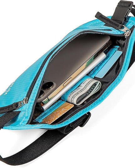 Travel Money Belt - Slim Passport Holder Travel Wallet with RFID Blocking Travel Pouch Undercover Fanny Pack for Women Men