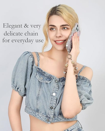 Phone Charms Strap Wrist Chain Bracelet Phone Strap Detachable Anti Theft Anti-Fall Safety Hands-Free(2xPads) Fit Apple&Most Smartphones