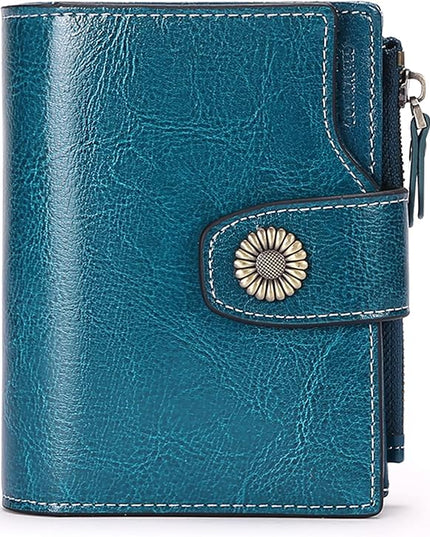 FALAN MULE Small Wallet for Women Leather Bifold Compact Small Womens Wallet with RFID Blocking