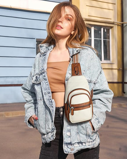 HESHE Sling Bag for Women Anti Theft Small Crossbody Bags Leather Fanny Pack Cross Body Purse for Travel