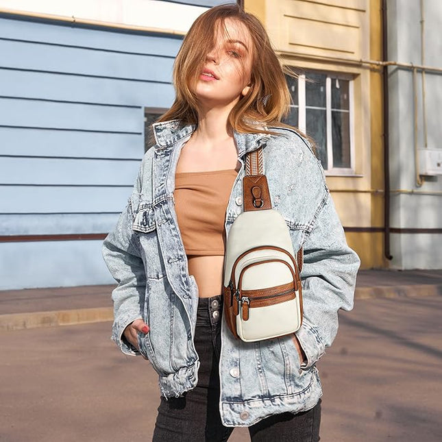 HESHE Sling Bag for Women Anti Theft Small Crossbody Bags Leather Fanny Pack Cross Body Purse for Travel