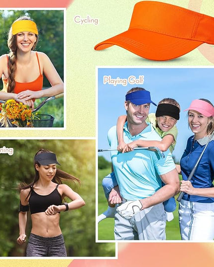 Silkfly 36 Pack Sun Visor Hats Adjustable Sports Athletic hat UV Protection Sun Visor Cap for Men Women Tennis Running Golf