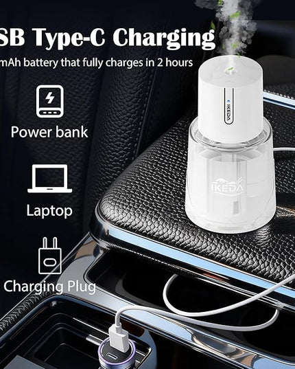 Smart Car Air Freshener,100ml Essential Oil Mist Aroma Machine, 3 Mode Mini Small Scent Spray for Truck & Car with Touch Switch, Automotive Aroma Diffuser for Gift(White, Milk-Aromas)