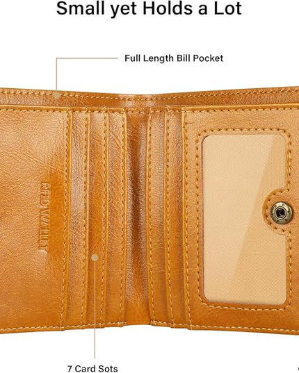Lavemi Ultra Thin Small Compact Leather Womens Girls Wallets RFID Blocking Credit Card Holder for Women