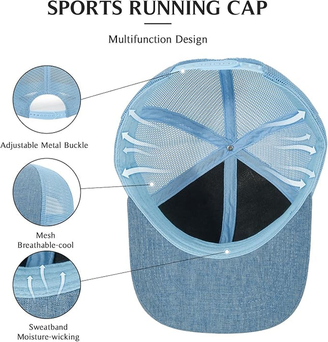 kozinu Unisex Trucker Hats Blank Mesh Snapback Hats Sport Plain Baseball Caps Adjustable Fitted Hat