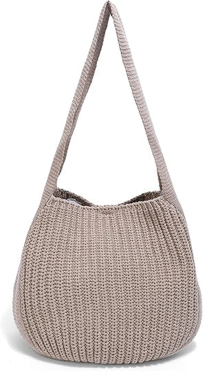 ENBEI Women's Crochet Tote Bag Knit Shoulder bag,Aesthetic Bag,Cute Eco-Friendly Tote for Travel,Daily Use,Gift Box Packaging