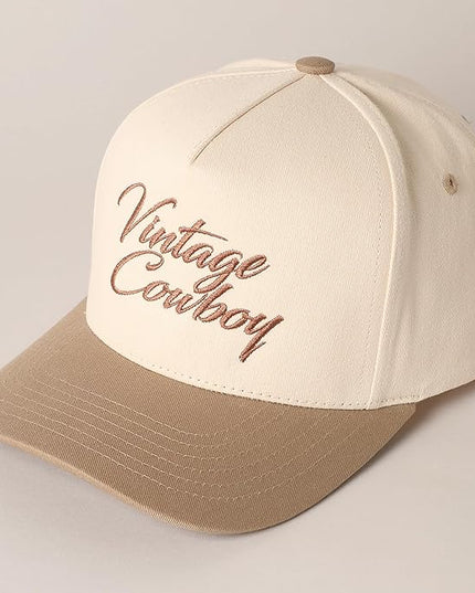 MIRMARU Two-Tone Vintage Canvas Trucker Hats for Men & Women, Adjustable Size Baseball Caps with Trendy Embroidered Design