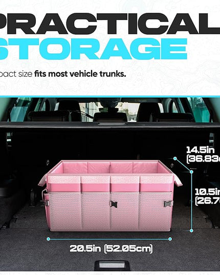 FORTEM Trunk Organizer For SUV Car Trunk Organizer, Foldable Storage, Car Accessories for Women Men, Collapsible Bag, Perfect Christmas Gifts, 600D Oxford, Non Slip Bottom, Straps, Soft Cover (50L)