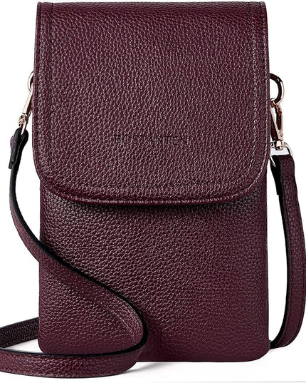 BOSTANTEN Vegan Leather Small Crossbody Bags for Women Designer Cell Phone Bag Wallet Purses Adjustable Strap