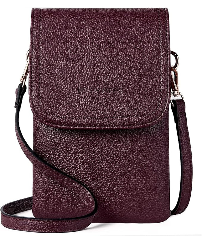 BOSTANTEN Vegan Leather Small Crossbody Bags for Women Designer Cell Phone Bag Wallet Purses Adjustable Strap