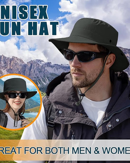 Sun Hats for Men Women Fishing Hat UPF 50+ Quick Dry Foldable Bucket Hat Adjustable Safari Hat for Beach Hiking
