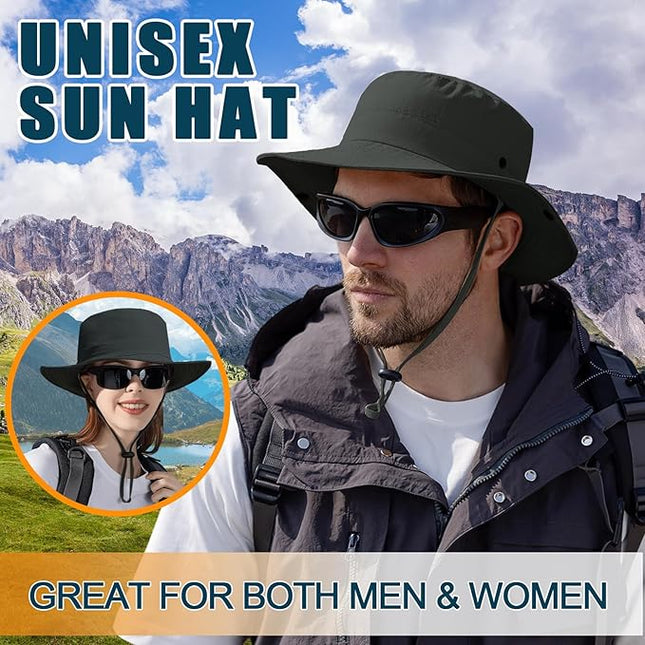 Sun Hats for Men Women Fishing Hat UPF 50+ Quick Dry Foldable Bucket Hat Adjustable Safari Hat for Beach Hiking