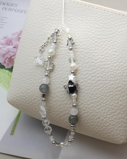 Beaded Camera Wrist Strap, Cute Phone Charms Strap, Pearl Bracelet Wrist Strap, Phone Keychain Decoration for Wallet