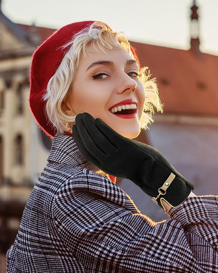 Clothirily Winter Gloves for Women, Touchscreen Texting Winter Gloves Women, Fleece Lined Warm Winter Glove for Cold Weather