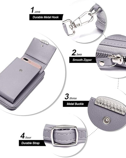 KUKOO Small Crossbody Bag Cell Phone Purse Wallet with Credit Card Slots for Women