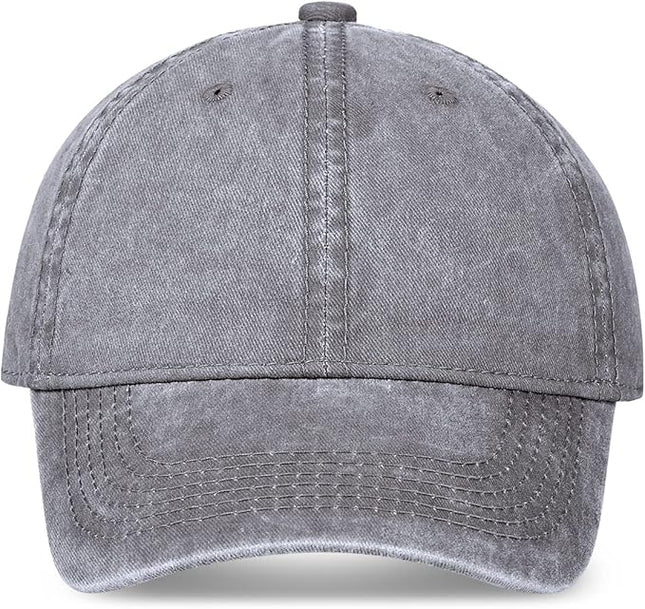 YEANIY Vintage Washed Cotton Plain Baseball Caps Adjustable Unstructured Soft Blank Casual Dad Ball Hats for Men Women