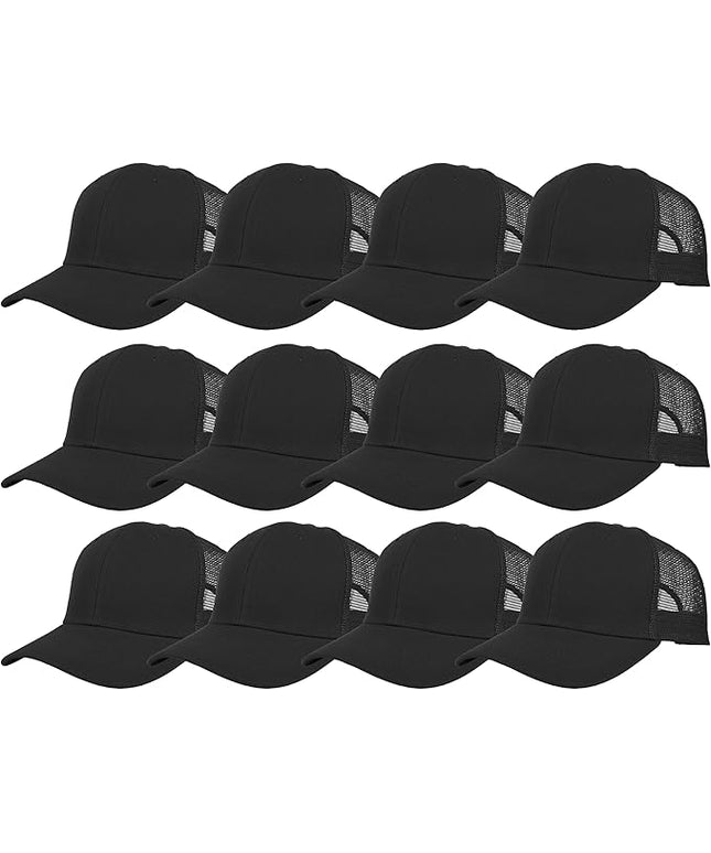 Gelante Mesh Trucker Hat Baseball Cap Structured Front Panel Wholesale LOT 12 Pack