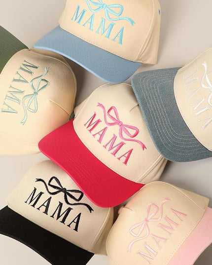 MIRMARU Two-Tone Vintage Canvas Trucker Hats for Men & Women, Adjustable Size Baseball Caps with Trendy Embroidered Design