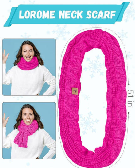 Winter Beanie Hat Scarf Gloves, Warm Fleece Knit Hats Touch Screen Gloves Neck Scarf Set Winter Gifts for Unisex Adult