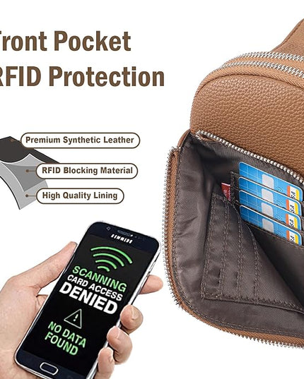 INICAT RFID Blocking Sling Bag Anti Theft Crossbody Bags Women Valentine's Day Gifts Travel Purses Vegan Leather