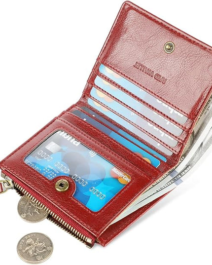Lavemi Ultra Thin Small Compact Leather Womens Girls Wallets RFID Blocking Credit Card Holder for Women