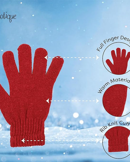 Motique Accessories Chenille Gloves Women Winter Magic Warm Gloves