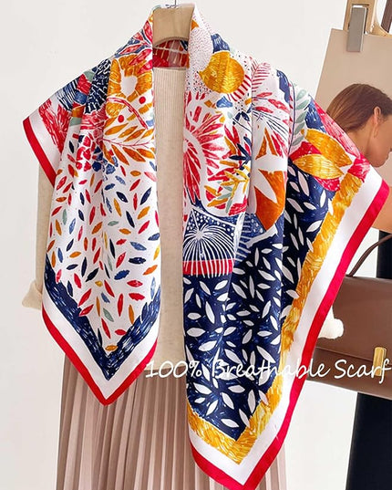 100% Mulberry Silk Scarf for Women Hair Lightweight Square Neckerchief Wrap For Head Scarves 21"
