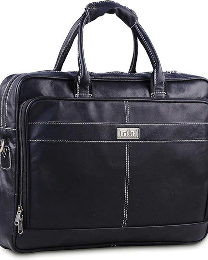 18 Inch Leather Laptop Bag for Computer Bag for Men– Supple Genuine Leather Briefcases for Men W/Padded Laptop Case Leather