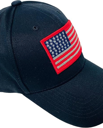Roytrense Embroidered American Flag Unisex Baseball Cap (100% Cotton)