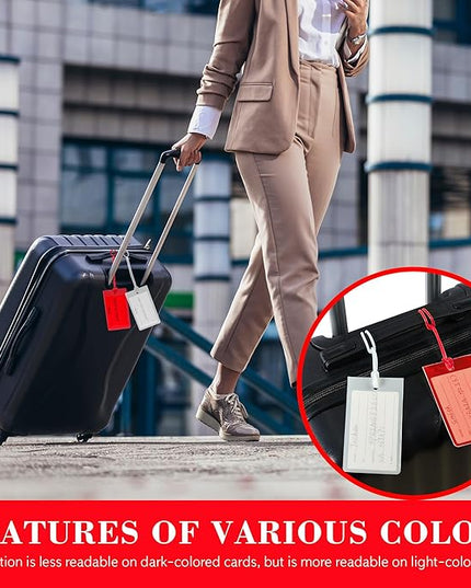 50 Pack Luggage Tags for Suitcases, Airplane Travel Essentials for Flying, International Travel Must Haves, and Luggage Accessories by Sodsay